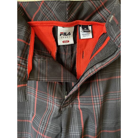 FILA SPORT GOLF Black Plaid Performance Stretch Mens Shorts Size 36 Inseam 11 - Picture 7 of 7
